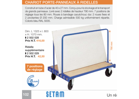Chariot professionnel neuf