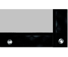 Toile de projection 5m x 2m Lumi Grey avec bordures noires et oeillets + tendeurs + cadre métallique