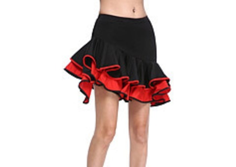 Tenue Jupe noir et rouge de danse de salsa