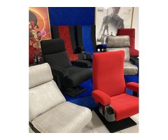 Authentiques fauteuils cinéma personnalisables rehoussés à neuf 80 coloris disponibles