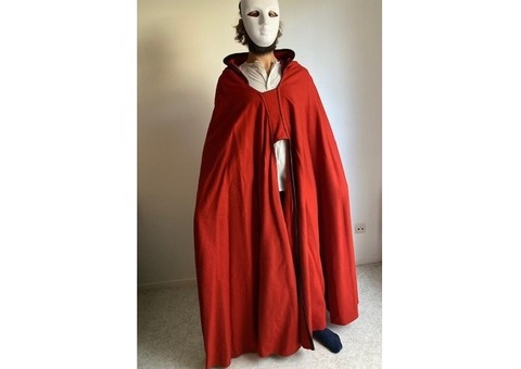 Cape de laine rouge extra large