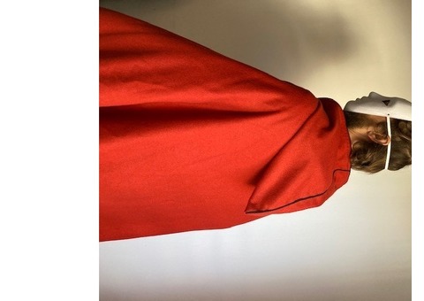 Cape de laine rouge extra large