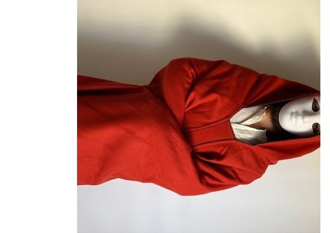 Cape de laine rouge extra large