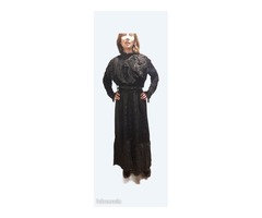 RARE Robe noire en soie dépoque 1900