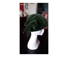 Très beau chapeau de dame vraiment dépoque 193040 en velours vert