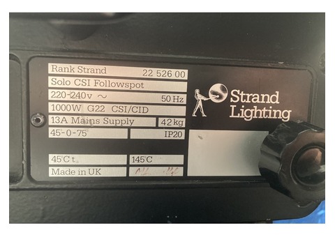 POURSUITE HMI 1KW RANK STRAND 22 526 000