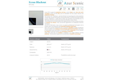 tissu écran de projection