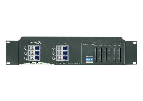 Vend Gradateur Contest DIM6X3KW Bloc 6 voies DMX 6x16A avec faders alimenter en 32A 400 V