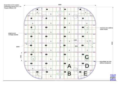 Praticable autoportant de 60m2 neuf