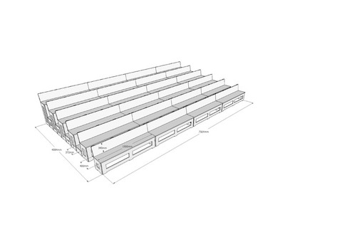 Location gradin en bois pliable 100 places