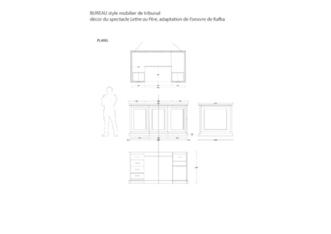 Grand bureau style mobilier de tribunal