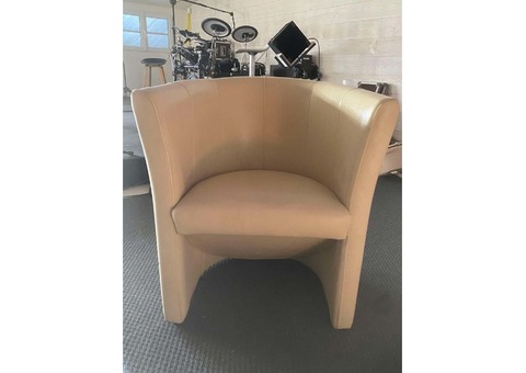 Fauteuils club de scène blanc cuir