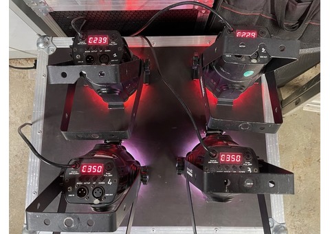 Lot de 4 PAR LED 7x3W RGB