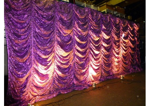 RIDEAU CABARET IGNIFUGE ht 5m x largeur 10m