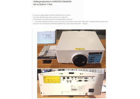 Vidéoprojecteur CHRISTIE DWU635GS servit 1 fois