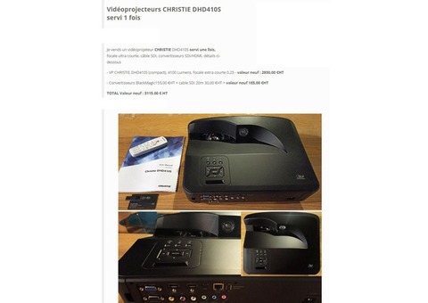 Vidéoprojecteur CHRISTIE DHD410S servi 1 fois