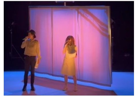 Structure en aluminium laies de tissu type paravent