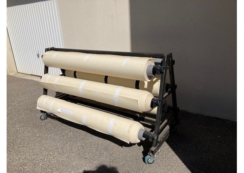 6 rouleaux de Tapis de danse Blanc Brillant VARIO Chariot