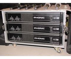 Rack 6 unités contenant 3 amplis PHONIC MAX860