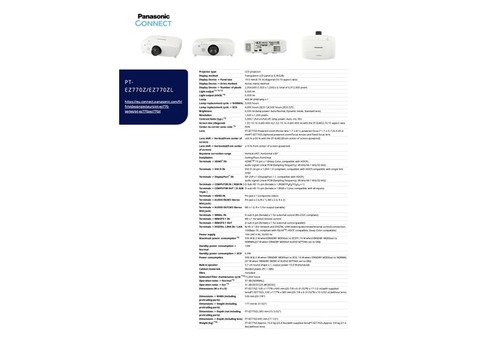 Vidéoprojecteur PANASONIC PTEZ770