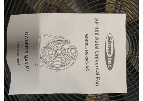 4 Ventilateurs spectacle pro Showtec SF100 Axial Universal Fan