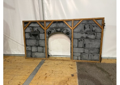 2 panneaux décor médiéval en bois 105 cm x 200 cm