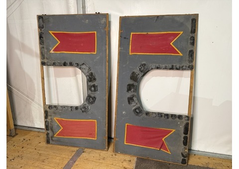 2 panneaux décor médiéval en bois 105 cm x 200 cm