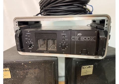 Lot enceintes pro McCauley SA121 câbles ampli Peavey CS800X offert à réparer
