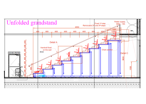 TRIBUNE NEUVE JAMAIS SERVIE 100 AUTOMATIQUE et DÉPLAÇABLE