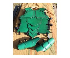 Cuirasse et Brassards en Cuir Vert Dragonrider