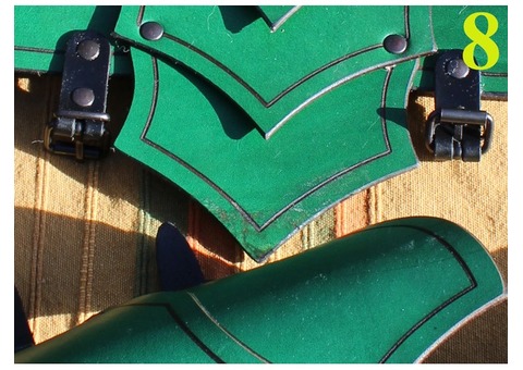 Cuirasse et Brassards en Cuir Vert Dragonrider