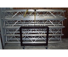 LOT de 8x ou 10x poutrelles alu triangulaires Prolyte X30D en longueur 2M avec chariot