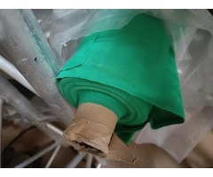 Tissu ignifugé VERT INCRUST coton gratté