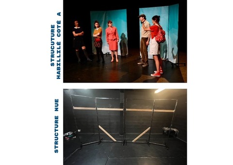 Décor modulable Structure acier démontable sur roulettes 800