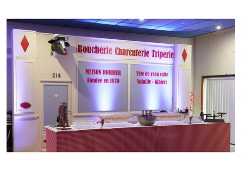 Décor façade de boucherie structure autoportante 5 m