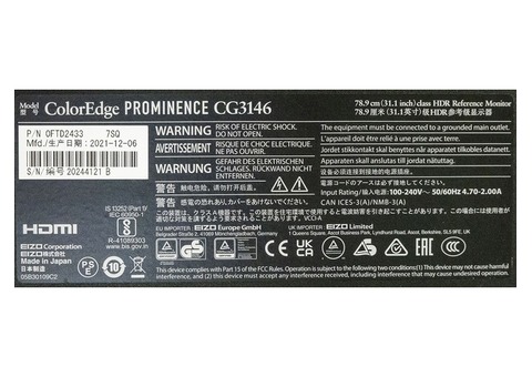 EIZO ColorEdge PROMINENCE CG3146BK Moniteur de référence HDR 311 sous garantie 2359h Parfait