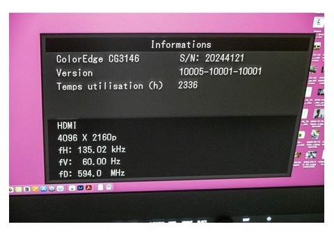 EIZO ColorEdge PROMINENCE CG3146BK Moniteur de référence HDR 311 sous garantie 2359h Parfait