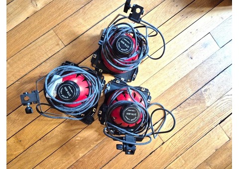 Kit de 3 lampes Mandarine avec 3 pieds sacoche transport