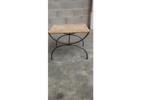 Tabouret X fer forgé