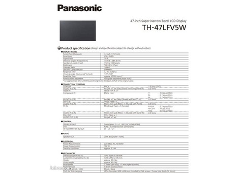 4 Écran Panasonic 47 TH47LFV5W